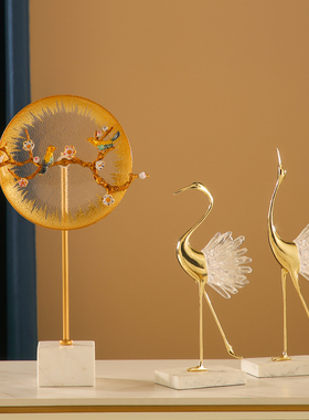 欧式轻奢仙鹤摆件高档客厅玄关电视柜艺术品现代鹿酒柜家居装饰品