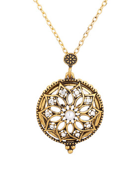 新款欧美时尚夸张放大镜玻璃蝴蝶吊坠项链个性扩大镜毛衣链X七夕