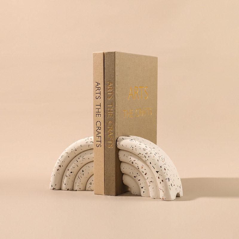 现代简约水磨石几何弧形书档彩色欧式书靠镇纸样板房售楼处饰品,淘宝优惠券,粉丝福利购,淘宝优惠卷