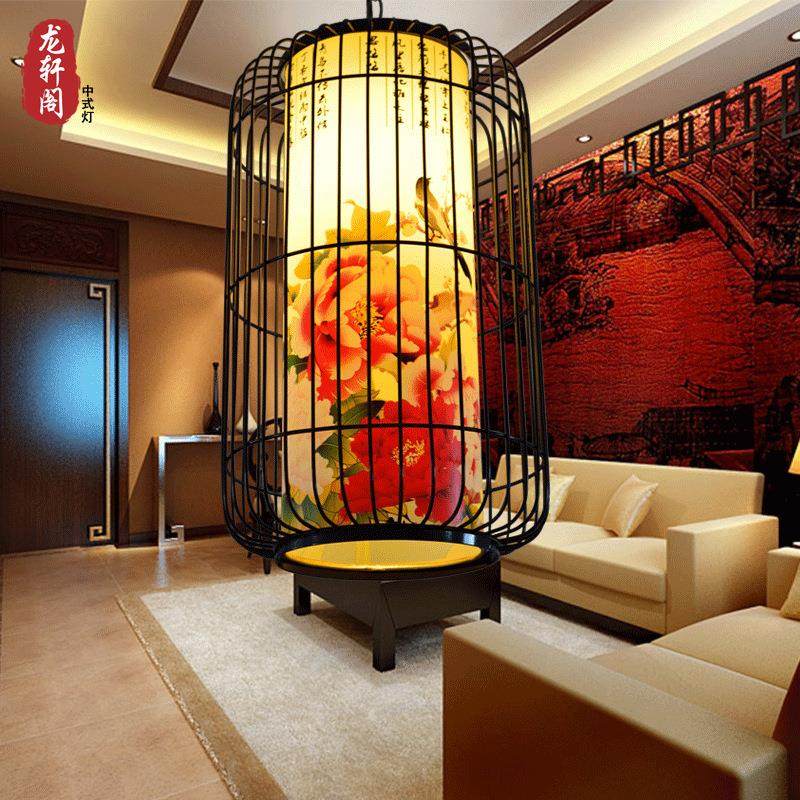 中式吊灯铁艺鸟笼灯饰仿羊皮灯笼吊灯创意餐厅火锅店酒店工程灯具,淘宝优惠券,粉丝福利购,淘宝优惠卷