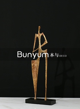 现代样板房间抽象软装饰品人物摆件售楼处酒店大堂轻奢创意摆设