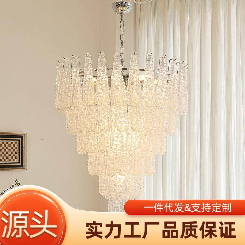 别墅复式楼轻奢水晶玻璃吊灯挑空楼梯灯美式复古客厅餐厅卧室吊灯,淘宝优惠券,粉丝福利购,淘宝优惠卷