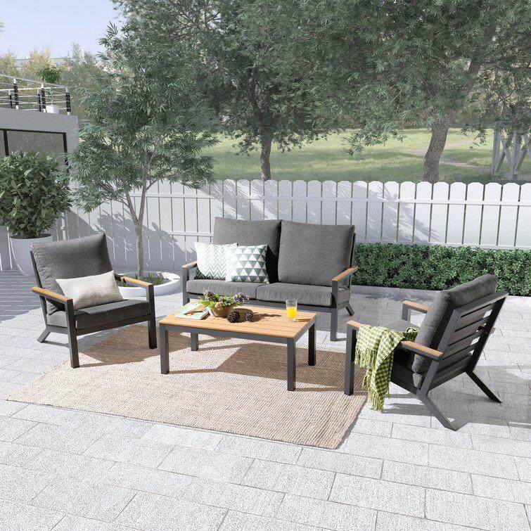 户外铝合金沙发庭院别墅花园室外售楼部露天塑木茶几组合防晒防水,淘宝优惠券,粉丝福利购,淘宝优惠卷