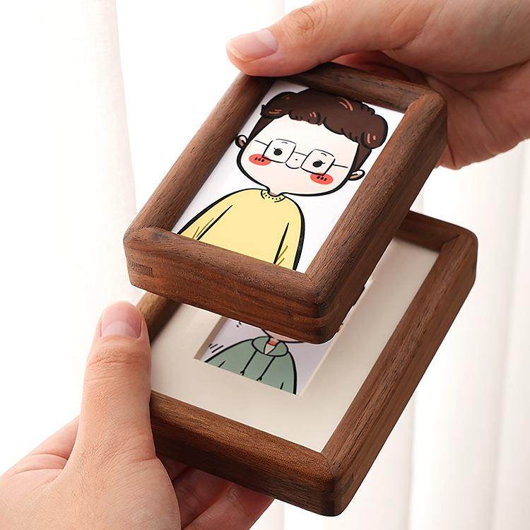 迷你实木榫卯相框摆台高级感儿童证件洗照片做成小摆件拍立得,淘宝优惠券,粉丝福利购,淘宝优惠卷