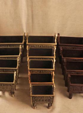 黄铜财富宝鼎摆件四足方鼎家居装饰鼎供奉鼎香炉公司店铺开业送礼