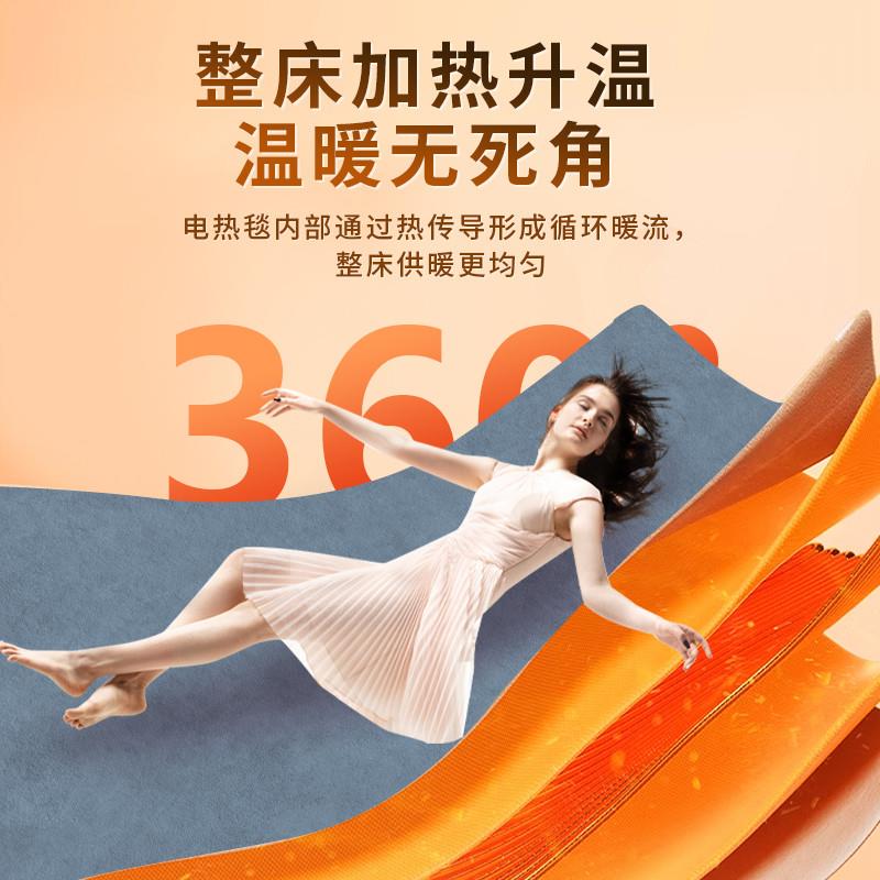 电热毯单人双人双控调温三人加大家用加厚学生宿舍安全防水电褥子 - 图1
