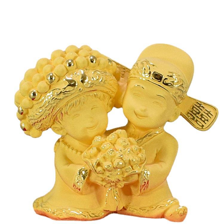 绒沙金新婚结婚礼物送新人闺蜜创意公仔实用周年纪念日摆件装饰品 - 图3