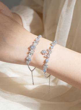 DVNRR永恒的雪 设计师原创闺蜜手链雪花蝴蝶结首饰闪耀轻奢精致