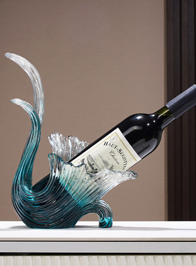 速发艺术天鹅装酒架托红酒奢摆件斜放轻架别墅样板间酒柜内红饰品