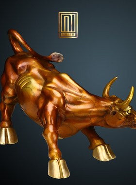 速发铜牛摆件华尔街牛新艺式客厅书房家居装饰品摆设中业礼品工开