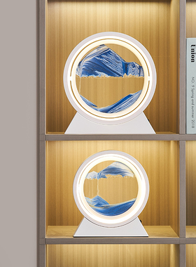 简约创意桌面3D流沙画沙漏摆件轻奢卧室客厅酒柜家居装饰乔迁礼物