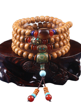 海南星月菩提手串108颗十年正月老陈籽手串男菩提子佛珠配饰手链