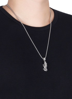 镀银祥瑞貔貅吊坠男女士项链复古时尚个性潮霸气挂件