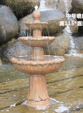 厂销欧式三层婚庆流水喷泉装饰 庭院阳台鱼池 园林水景雕塑大型品