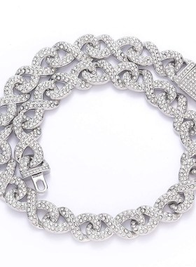 Alloy diamond neckl flip buckle 8 word infinite chain infini