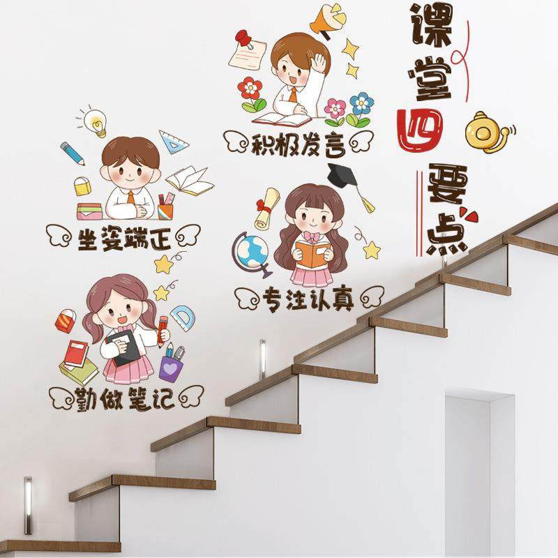 培训机构托管班教室布置班级文化墙楼梯走廊墙面装饰小学墙贴,淘宝优惠券,粉丝福利购,淘宝优惠卷