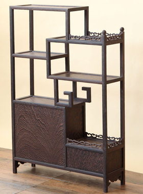 鸡翅木博古架实木中式多宝阁摆件架创意家居装饰客厅摆件开业礼品