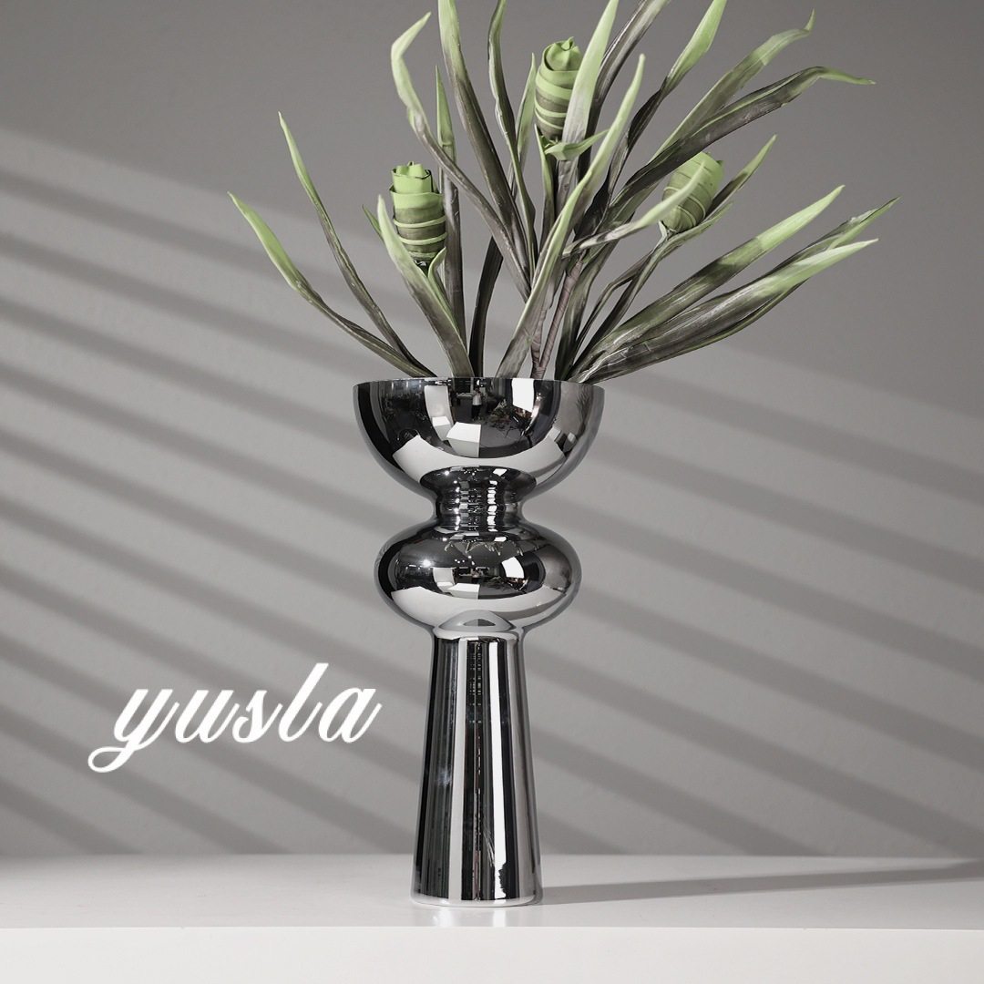 现代简约客厅茶几玻璃插干花瓶花器售楼处别墅餐厅柜摆件软装饰品,淘宝优惠券,粉丝福利购,淘宝优惠卷