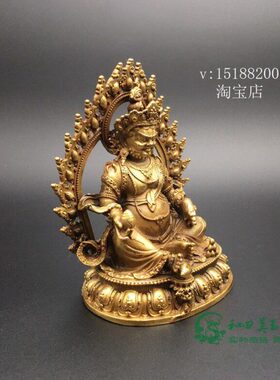 复古怀旧铜合金黄财神佛像桌面摆件密宗藏佛财神人物供奉日常送礼