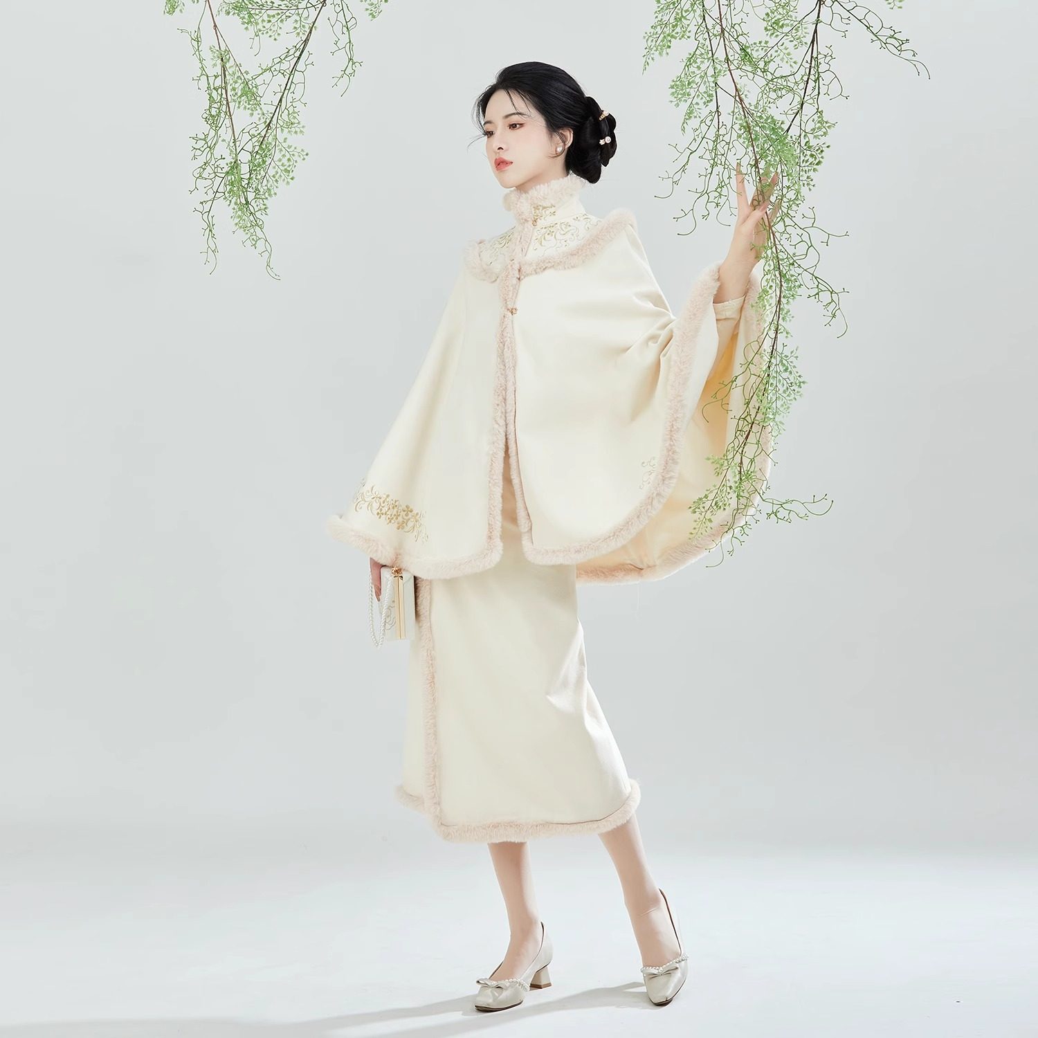 织造司原创宋制汉元素汉服[南枝]斗篷刺绣披肩外套旋裙半身裙秋冬,淘宝优惠券,粉丝福利购,淘宝优惠卷