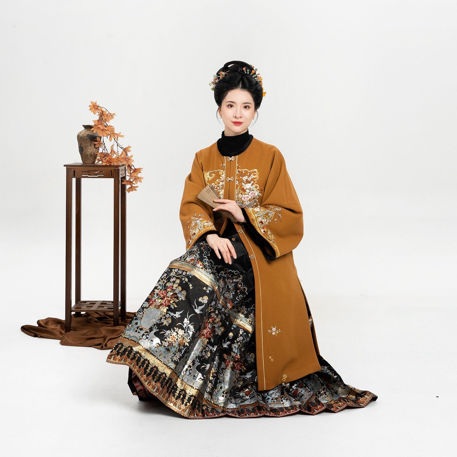 织造司[岁朝福鹿]原创汉服绣花圆领对襟长袄暗纹妆花马面裙秋冬款,淘宝优惠券,粉丝福利购,淘宝优惠卷