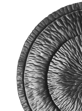 触造TOcUGE 锤纹圆铁盘 手工锻造铁打出 果点盘餐盘茶盘实置物盘