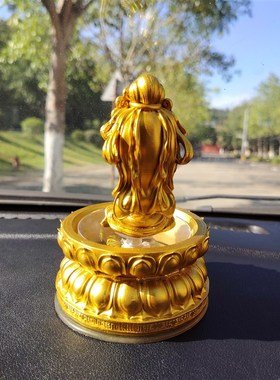 2025新款创意太阳能汽车中控台装饰摆饰可M爱萌观音菩萨像车载摆