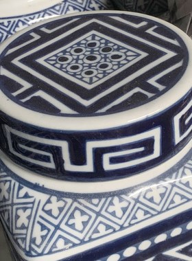 新中式青花瓷陶瓷水培花瓶插花装饰储物罐摆件客厅桌面Y青花瓷复