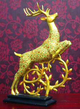 泰式欧式鹿摆件家k居饰品工艺品客厅电视柜装饰品闺蜜高档结婚礼