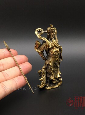 好货铜合金关公雕像小摆件 关二爷横刀站立武财神关羽像招财铜器