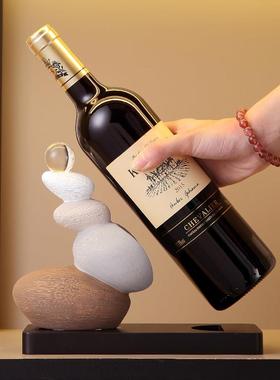 现代简约风时来运转红酒架子摆件客厅电视柜酒柜轻奢高级感装饰品