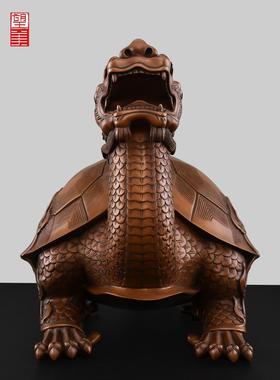 红铜龙龟饰品，铜灯泡一对，客厅门厅，高雅的开幕礼品，财富大铜