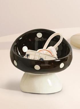 陶瓷钥匙收纳摆件入户玄关桌面置物架托 讬盘客厅轻奢高档高级感