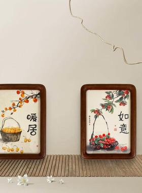 (如意暖居）7寸家居摆件榫卯实木框复刻装饰画