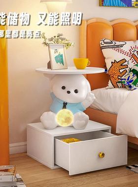 客厅沙发旁卡通小狗边几卧室房间置物架创意落地摆件家居装饰品