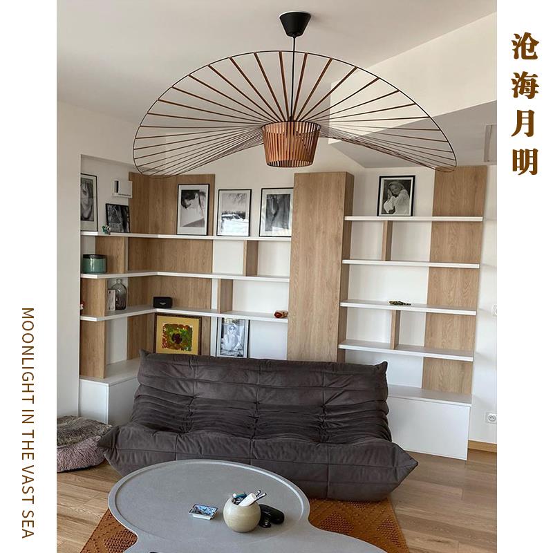 设计师vertigo法式草帽客厅主灯帽子灯北欧网红餐厅卧室草帽吊灯 - 图1