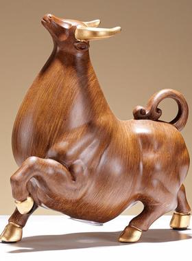 股市华尔街牛吉祥物高级感客厅装饰品高端牛招财镇宅牛气冲天摆件