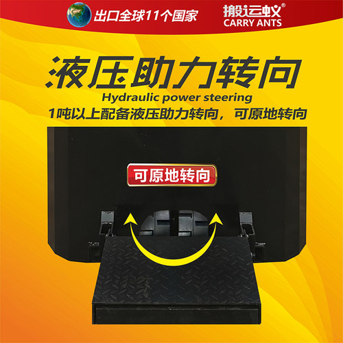 电动叉车1.5吨小型1吨2吨无腿越野全电动液压升降堆高叉车 - 图2