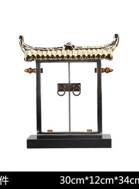 快速发货新中式创k意门楼城门建筑金属摆件别墅样板间书房玄关博