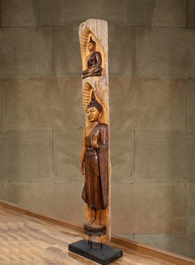 快速发货泰国木雕落地摆件泰式玄关过道装饰东南T亚风格实木工艺