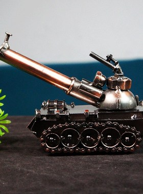 金属工艺礼品坦克大炮模型 家居办公装饰复古摆R件 军事模型送战