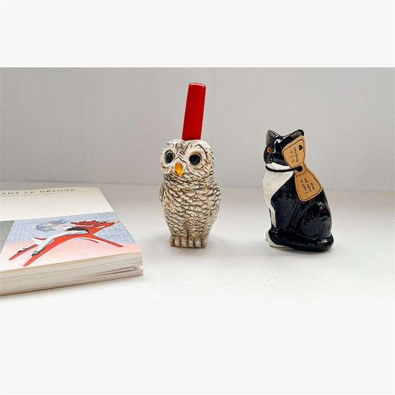 鹿槐行小物 陶瓷桌n面小摆件笔筒花器可爱小猫黑猩猩形状居家用品,淘宝优惠券,粉丝福利购,淘宝优惠卷