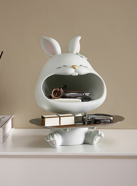 兔子放钥匙收纳玄关摆件入户门隔断鞋柜客厅家居装饰乔迁新居礼品