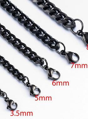 New Style Stainless Steel Cuban Chain Gold Black Fashion Hip