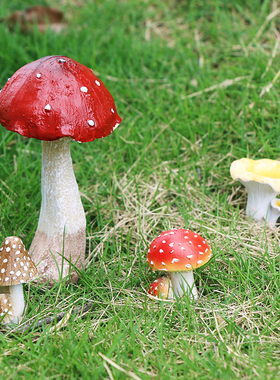 承颜仿真小蘑菇摆件 微景观小摆件花盆插件花园庭院装饰品景观配