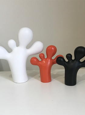 沉思男孩脚丫北欧现代样板房酒店桌面摆件客厅装饰品白色人物轻奢