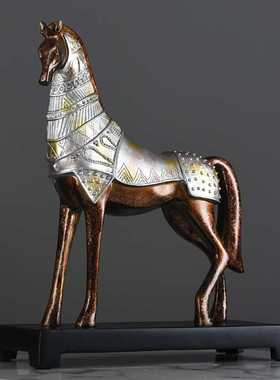 新品战马摆件工艺品美式客厅新中式书桌书柜斗柜摆设办公室装饰品