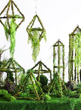 仿真几何体青苔吊饰森系造景摆件创意空中吊饰布景橱窗植物角设计
