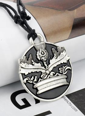 跨境速卖通货源复古个性古战场传奇饰品吊坠北欧苏格兰蓟花项链