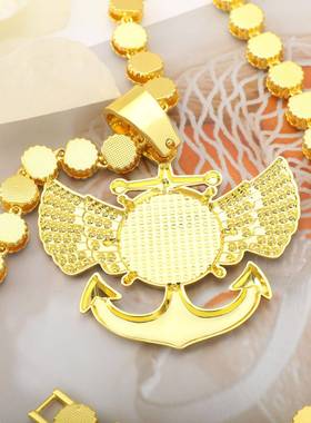 跨境热卖船锚天使翅膀相框相册吊坠饰品时尚嘻哈古巴项链现货